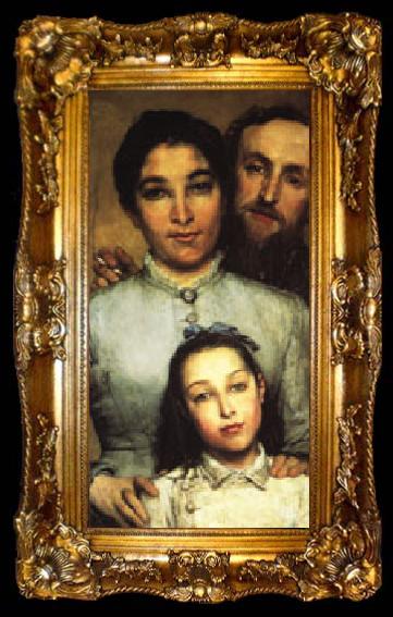 framed  Sir Lawrence Alma-Tadema Dalou,His Wife and His Daughter, ta009-2